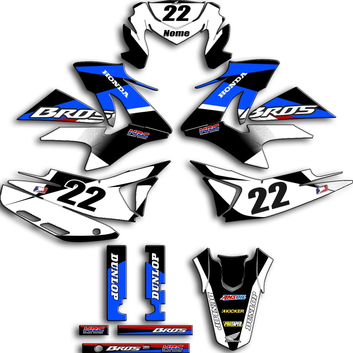 Kit adesivos Gráficos para Bros-160 - Start Espessura 0.20mm - BROS-160-BROS-117C