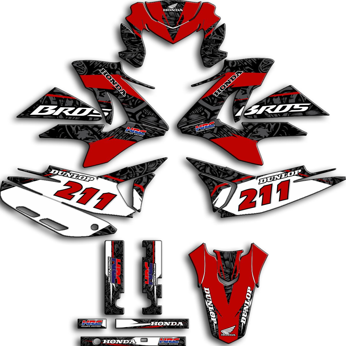 Kit adesivos Gráficos para Bros-160 - Start Espessura 0.20mm - BROS-160-BROS-25C