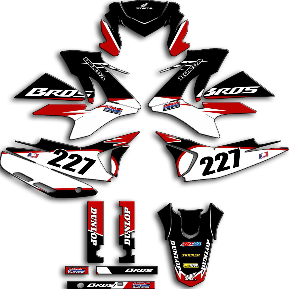 Kit adesivos Gráficos para Bros-160 - Start Espessura 0.20mm - BROS-160-BROS-62C