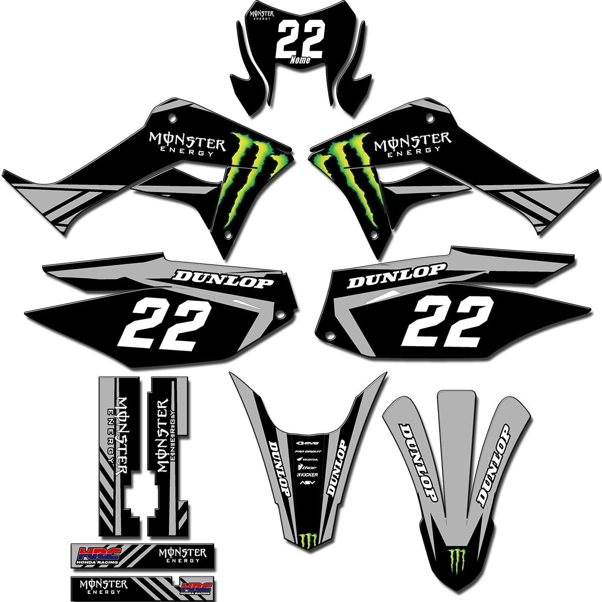 Kit adesivos Gráficos para CRF-250F - Start Espessura 0.20mm - CRFN-121