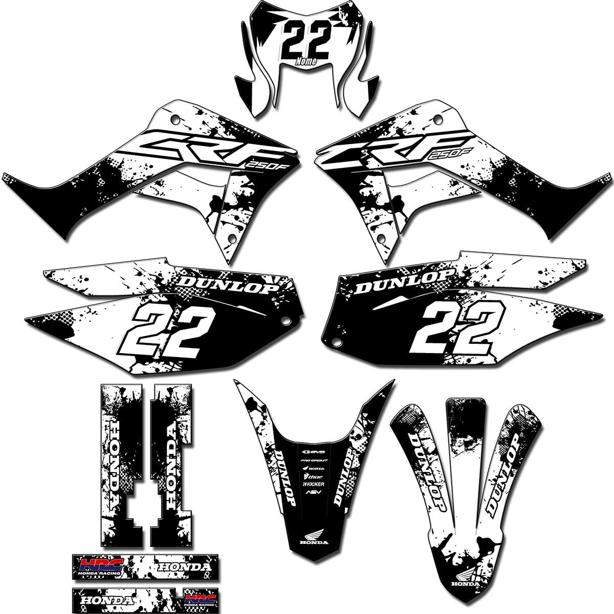 Kit adesivos Gráficos para CRF-250F - Start Espessura 0.20mm - CRFN-70