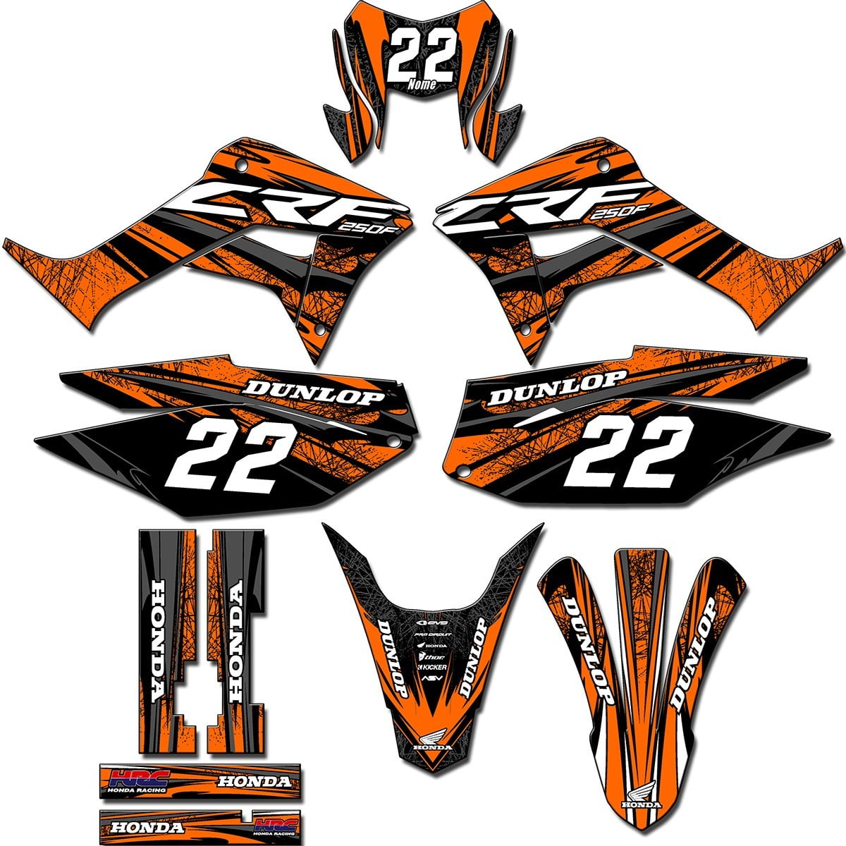 Kit adesivos Gráficos para CRF-250F - Start Espessura 0.20mm - CRFN-99