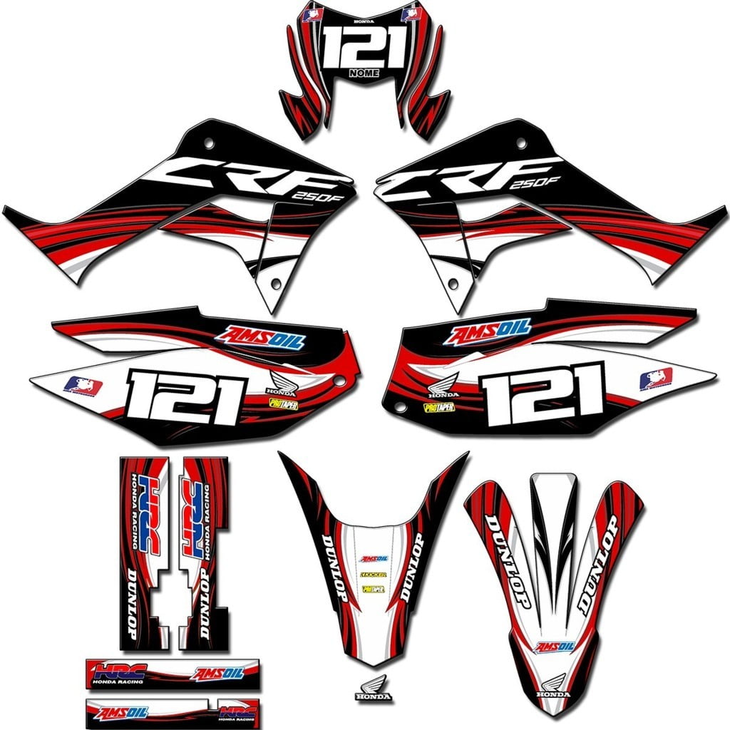 Kit adesivos Gráficos para CRF-250F - Start Espessura 0.20mm - CRFN-27