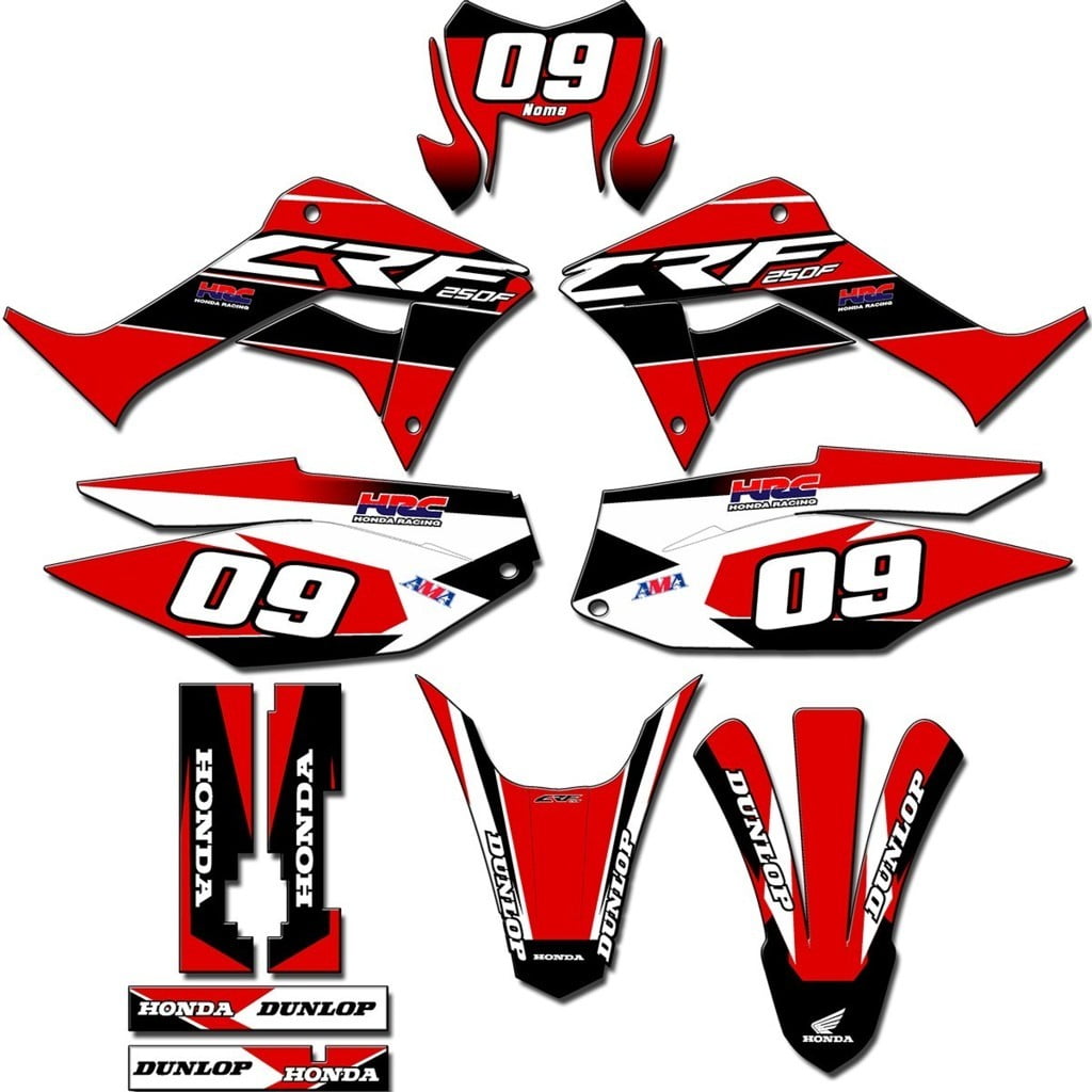 Kit adesivos Gráficos para CRF-250F - Start Espessura 0.20mm - CRFN-39