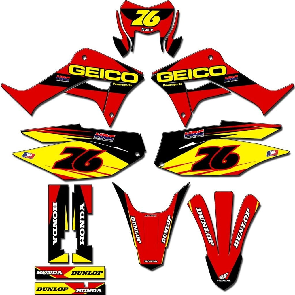 Kit adesivos Gráficos para CRF-250F - Start Espessura 0.20mm - CRFN-43