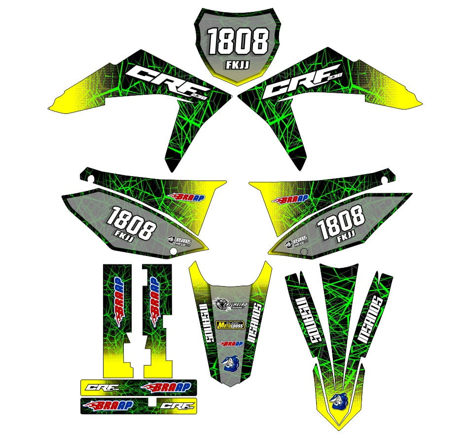 Kit adesivos Gráficos para CRF-230 Biker E1te - Premium Espessura 0.50mm + Cola 3M - A83