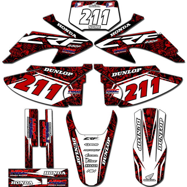 Kit adesivos Gráficos para CRF-230 2008 a 2014 - Start Espessura 0.20mm - CRFA-26