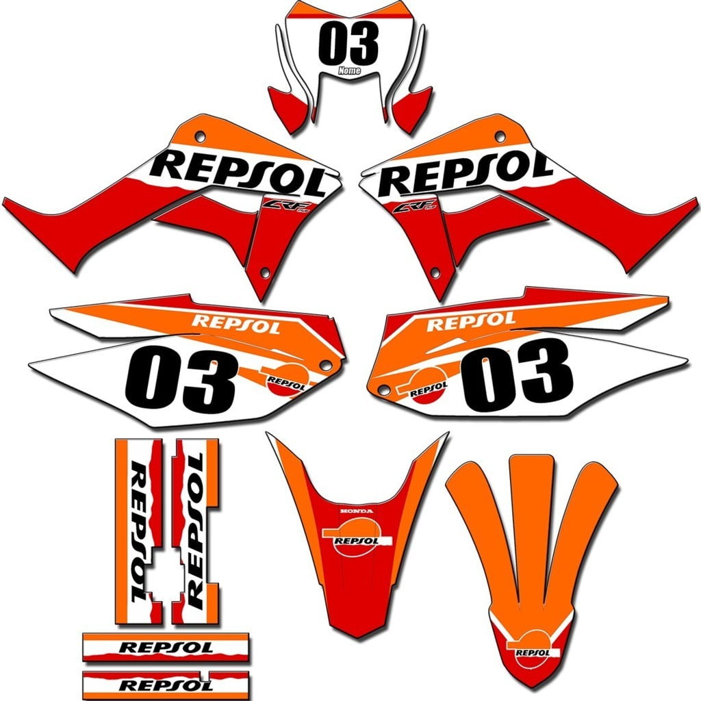 Kit adesivos Gráficos para CRF-250F - Start Espessura 0.20mm - CRFN-04