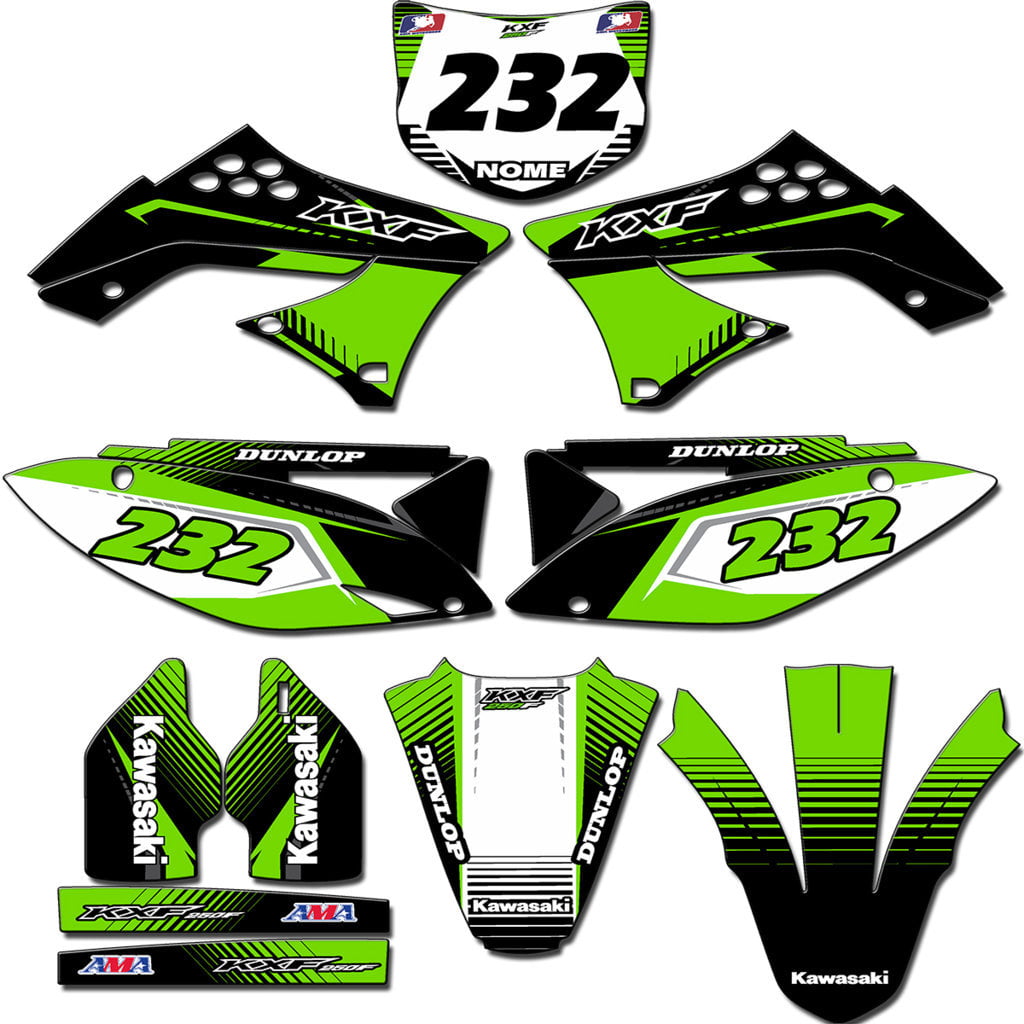 Kit adesivos Gráficos para KXF-250 2009 a 2012- Start Espessura 0.20mm - KXFC-12