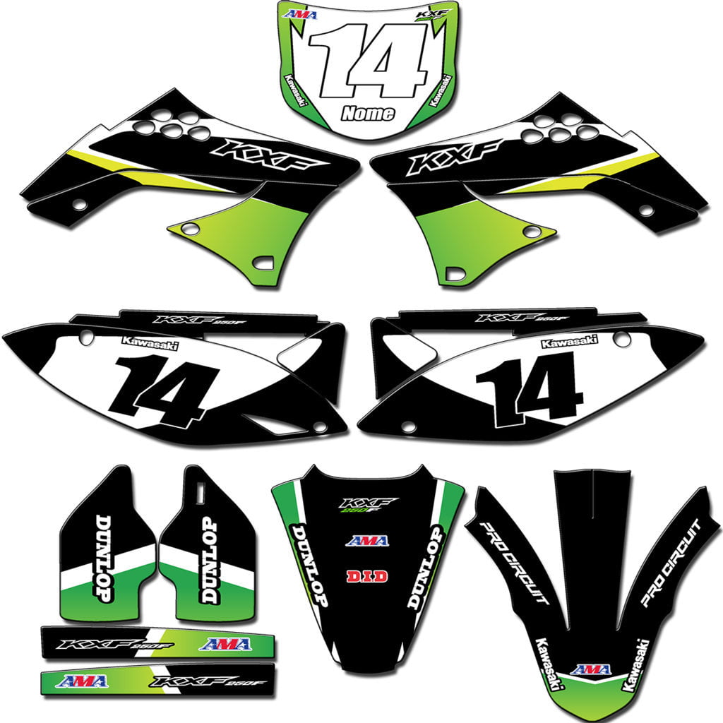 Kit adesivos Gráficos para KXF-250 2009 a 2012- Start Espessura 0.20mm - KXFC-60