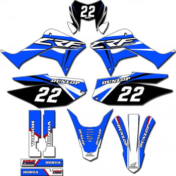 Kit adesivos Gráficos para CRF-250F - Start Espessura 0.20mm - CRFN-108