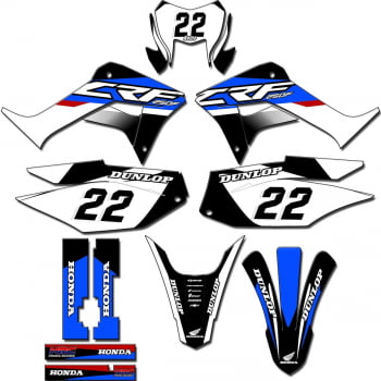 Kit adesivos Gráficos para CRF-250F - Start Espessura 0.20mm - CRFN-117