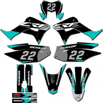 Kit adesivos Gráficos para CRF-250F - Start Espessura 0.20mm - CRFN-118