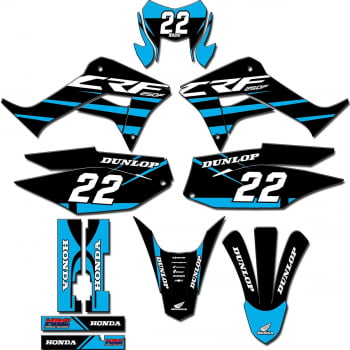 Kit adesivos Gráficos para CRF-250F - Start Espessura 0.20mm - CRFN-128