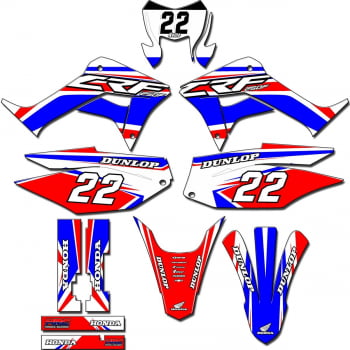 Kit adesivos Gráficos para CRF-250F - Start Espessura 0.20mm - CRFN-66