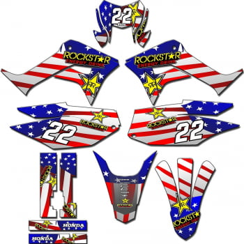 Kit adesivos Gráficos para CRF-250F - Start Espessura 0.20mm - CRFN-97