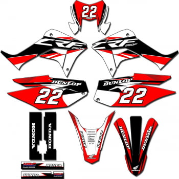 Kit adesivos Gráficos para CRF-250F - Start Espessura 0.20mm - CRFN-98