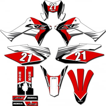 Kit adesivos Gráficos para CRF-250F - Start Espessura 0.20mm - CRFN-13