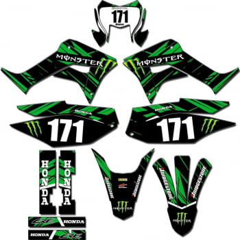 Kit adesivos Gráficos para CRF-250F - Start Espessura 0.20mm - CRFN-34