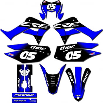 Kit adesivos Gráficos para CRF-250F - Start Espessura 0.20mm - CRFN-41