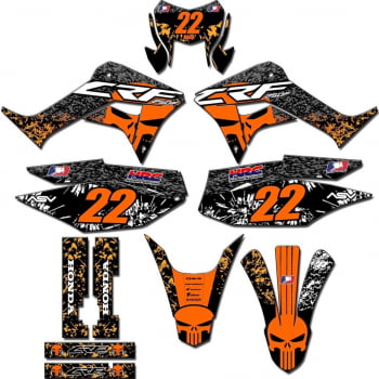 Kit adesivos Gráficos para CRF-250F - Start Espessura 0.20mm - CRFN-45