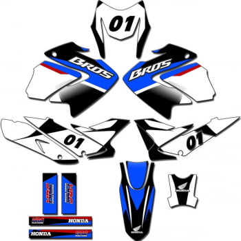 Kit adesivos Gráficos para BROS 125/150 2009 a 2012 - Start Espessura 0.20mm - BROS-117B