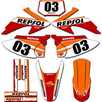 Kit adesivos Gráficos para CRF-230 2008 a 2014 - Start Espessura 0.20mm - CRFA-04