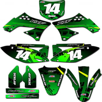 Kit adesivos Gráficos para KXF-250 2009 a 2012- Start Espessura 0.20mm - KXFC-55