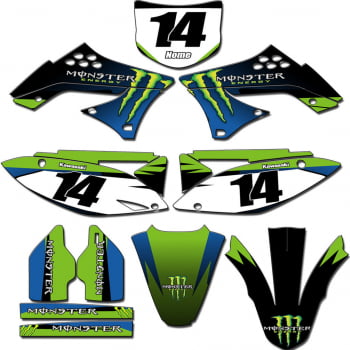 Kit adesivos Gráficos para KXF-250 2009 a 2012- Start Espessura 0.20mm - KXFC-67